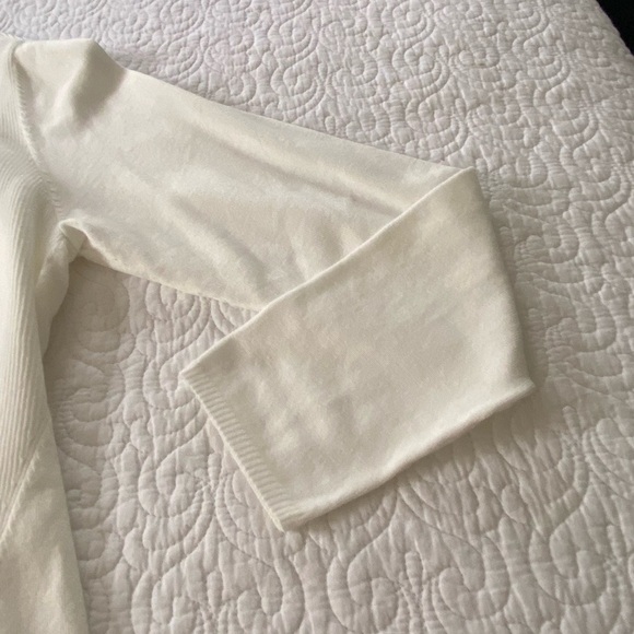 Chico's Open Front Cardigan Cream Long Sleeve Lightweight Size Medium - Picture 6 of 11